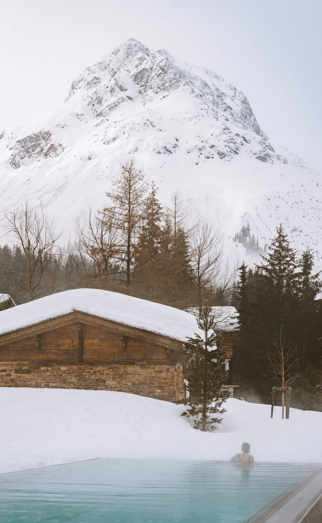 A heated outdoor pool in Lech, Austria